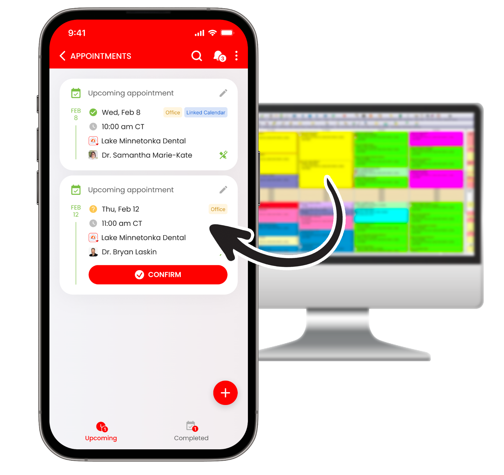 Cair syncing appointments between practice software and the patient app